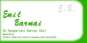 emil barnai business card